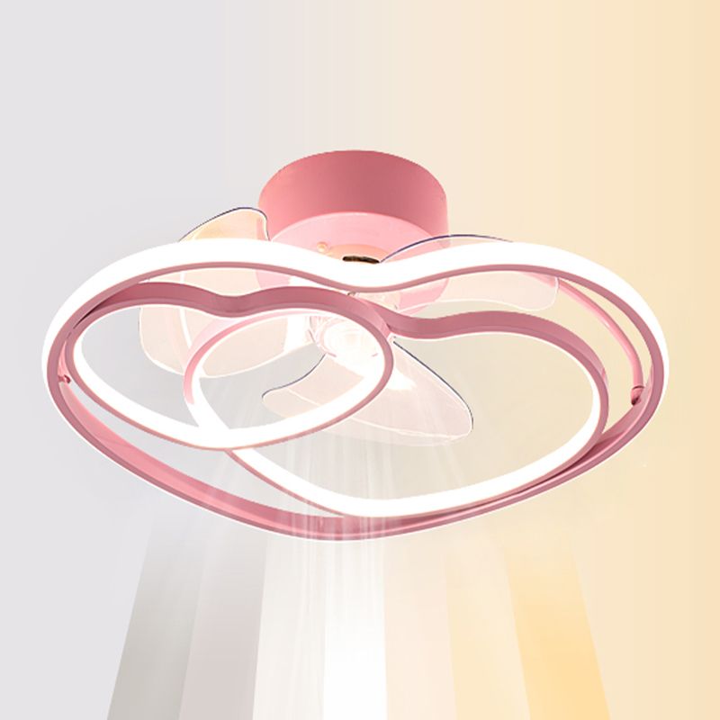 Simple Ceiling Fan Light Modern Multi-Light LED Ceiling Mount Lamp for Bedroom