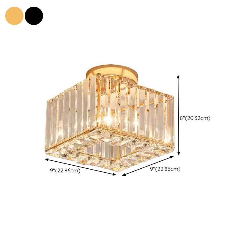 1-Light Modern Style Flush Mount Crystal Ceiling Light for Aisle