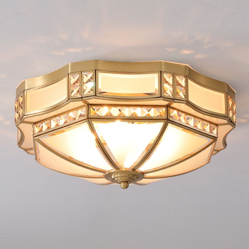 Plafonniers en cuivre de style colonial d'appareils d'éclairage de plafond affleurants de tambour