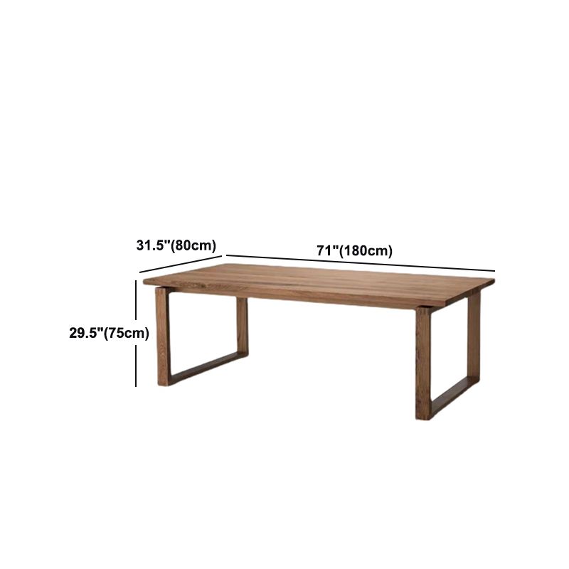 Brown Rectangle Simplicity Dinette Table Pine Solid Wood Sled Base Table