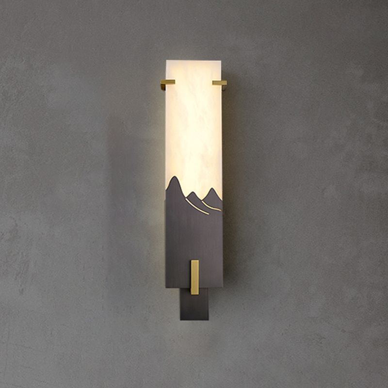 Modern Style Wall Lamp LED Wall Mount Lamp with Stone Shade for Bedroom