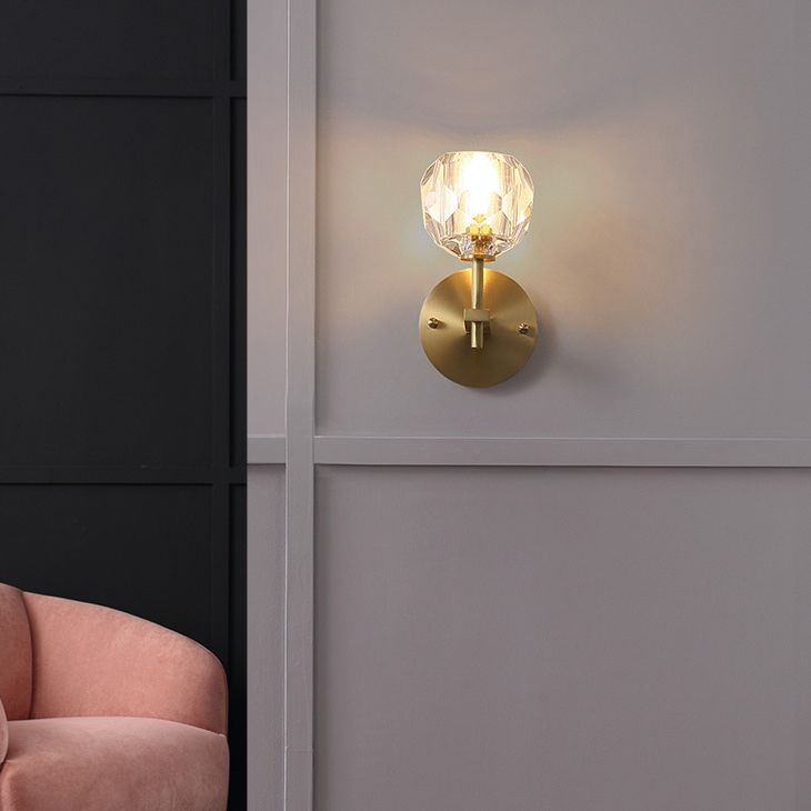 Luz nórdica estilo extravagante extravagante iluminación de pared global cristal 1 apliques de luz