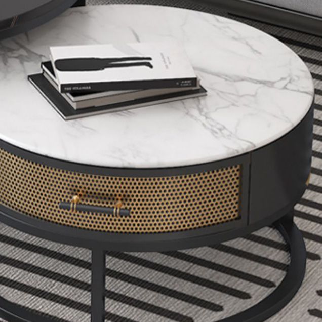 Frame 2 Nesting Coffee Table Set Modern Slate Cocktail Table with Drawer