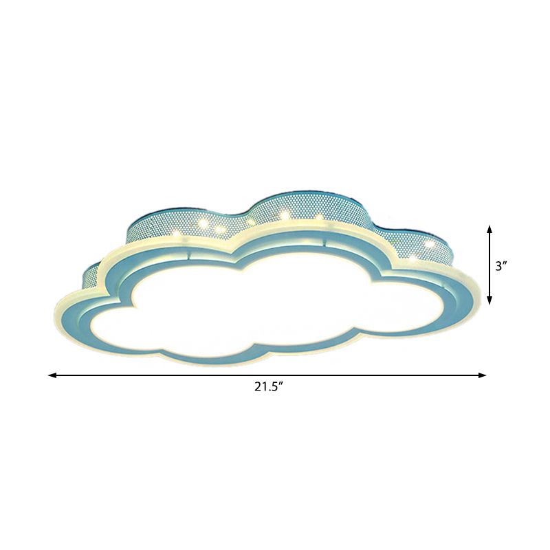 Eigentijdse blauwe LED-inbouwlamp met holle wolk acrylplafondlamp voor kinderslaapkamer