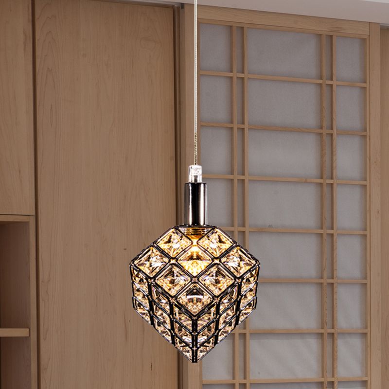 Crystal Crystal Crystal Cromo Dropsant Cubic Single Simple Implementazione sospesa sul tavolo da pranzo