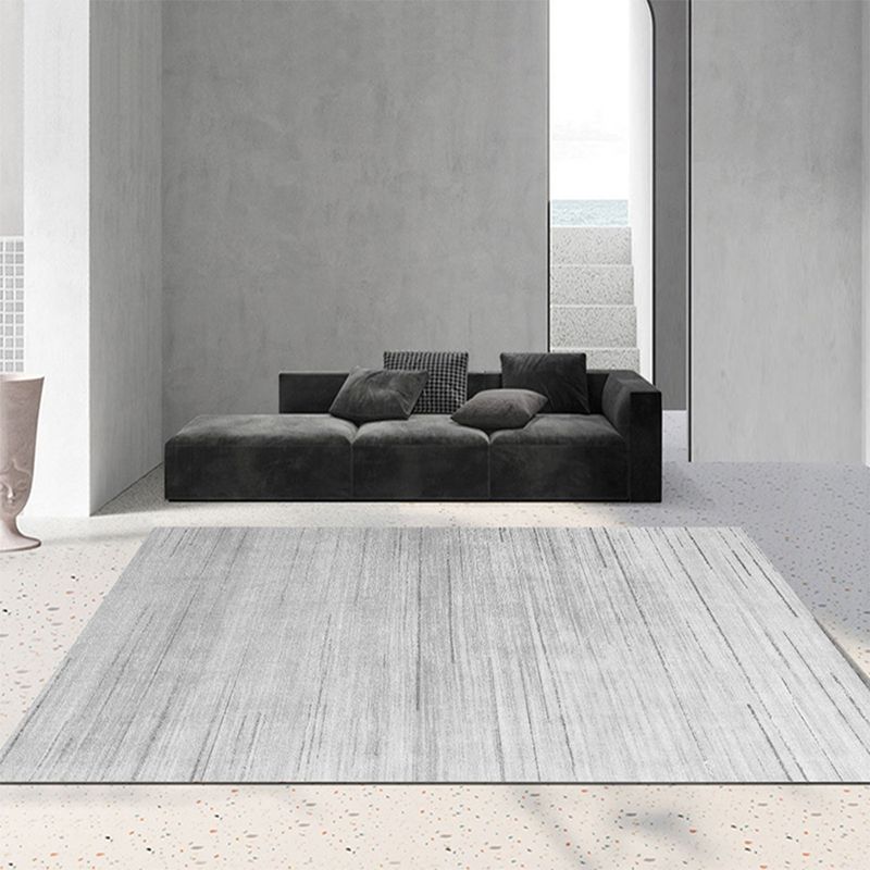 Alfombra de la línea de poliéster moderna gris alfombra de la línea de respaldo sin deslizamiento para sala de estar para sala de estar