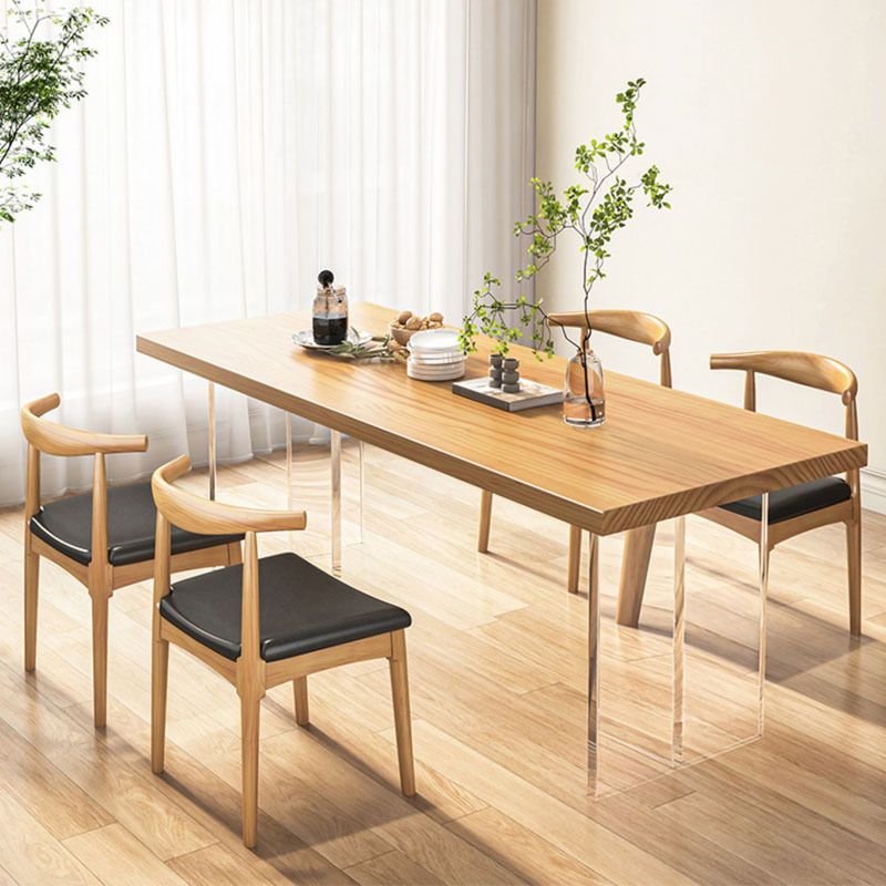 Industrial Double Pedestal Dining Table Pine Table for Dining Room Kitchen