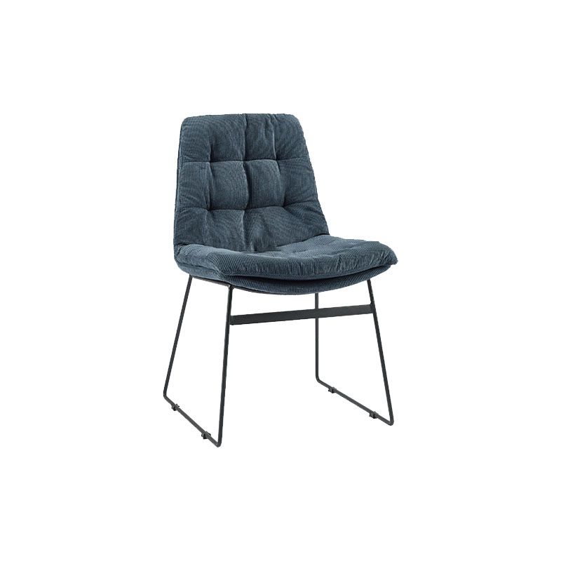 Chaises de salle à manger de style contemporain Chaises d'appoint de cuisine sans accoudoirs avec pieds en métal (Ensemble de 2)