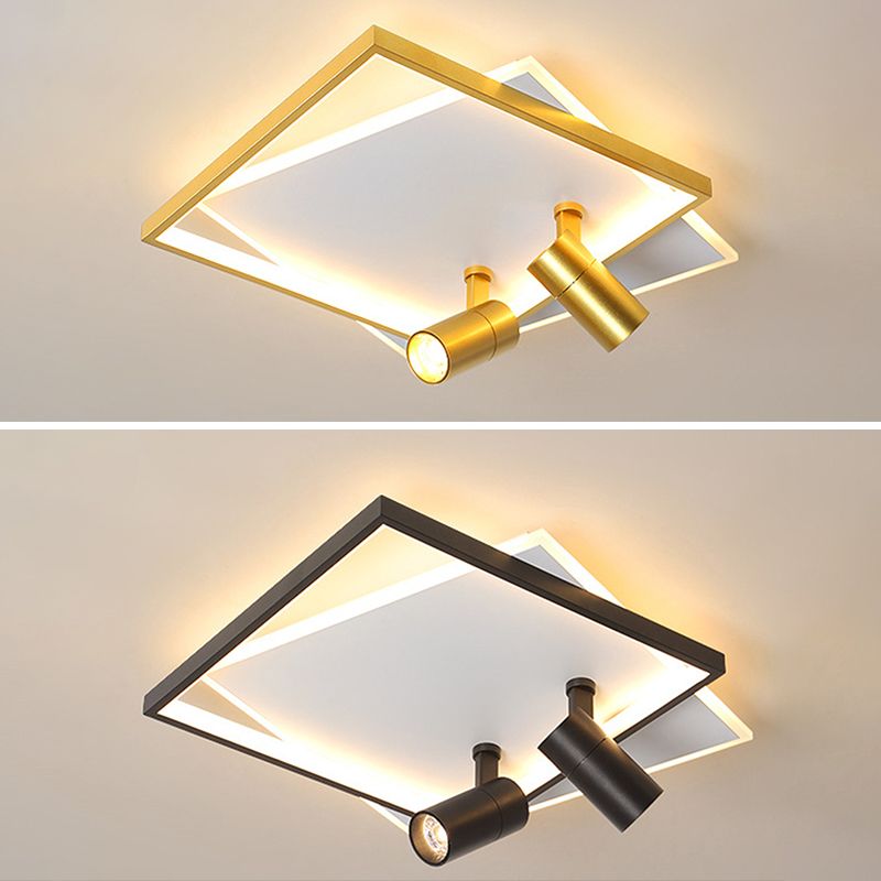 2-Light LED Flush Mount Lighting Track Lighting Double-deck Square Light Room Light Restaurant Light