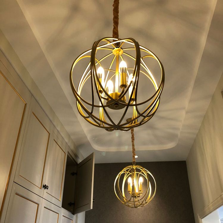 Designer Style Chandelier Gold Metal Ceiling Chandelier for Living Room