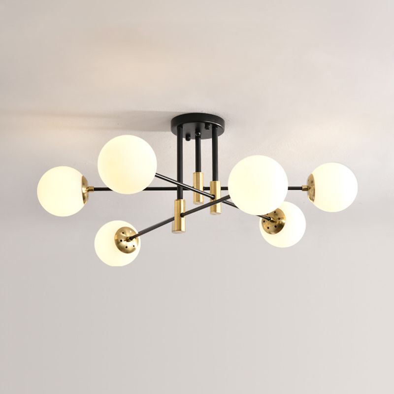 Ball Glass Shade Ceiling Light Modern Bedroom Ceiling Lamp Fixture