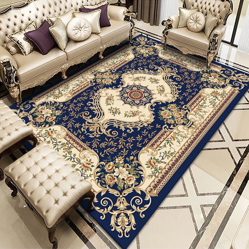 Minimalist Carpet Medallion Printed Antique Carpet Polyester Area Rug with Non-Slip Backing
