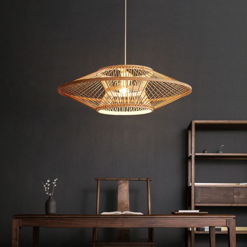Geometrische hängende Licht moderne Art Holz 1 Licht nach unten Beleuchtung