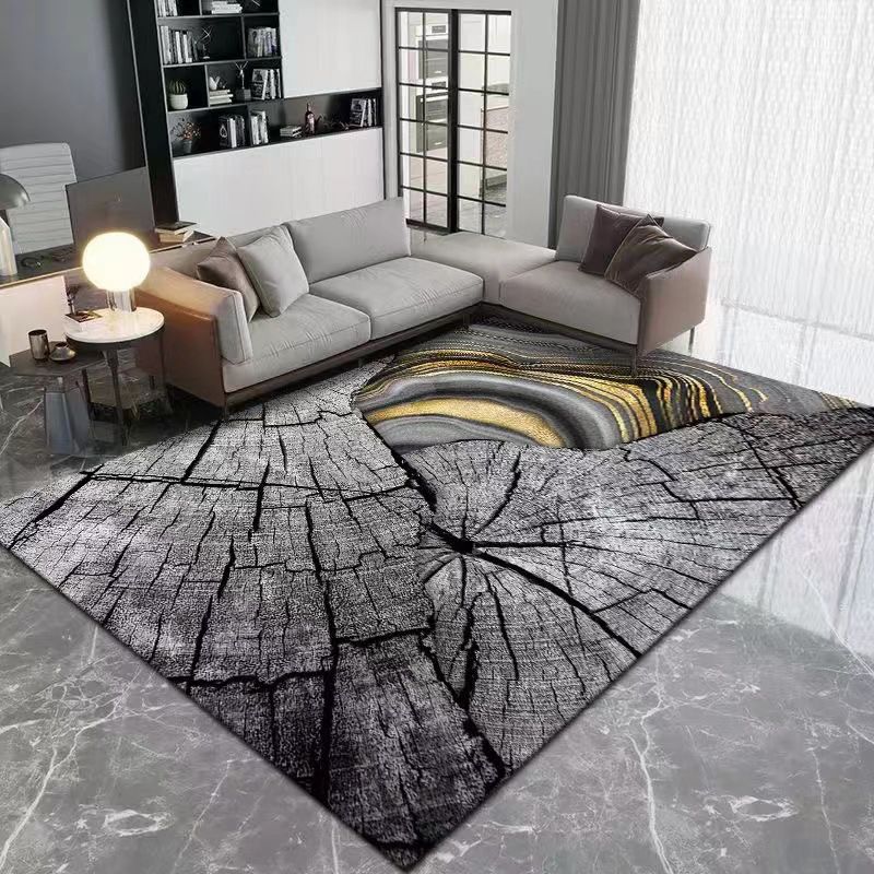 Gold Modern Carpet Polyester Graphic Carpet Stain Resistant Carpet for Living Room