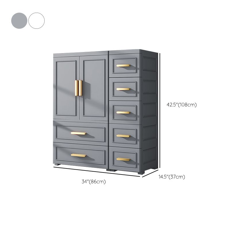 Hinged Wardrobe Cabinet Modern Plastic Storage Cabinet for Home