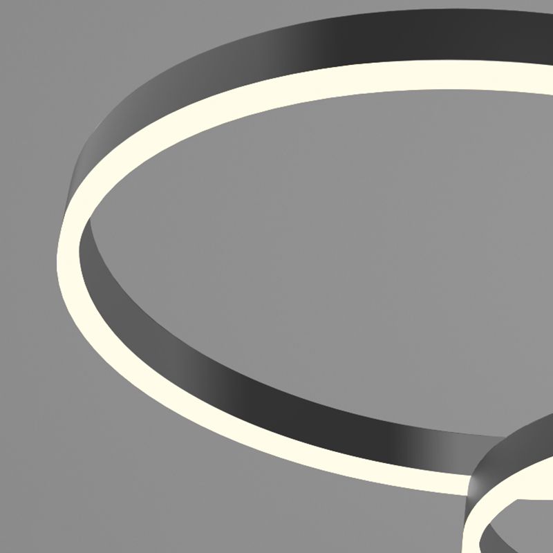 Minimalism Ceiling Light Fixture Circle Flush Mount in Black for Living Room