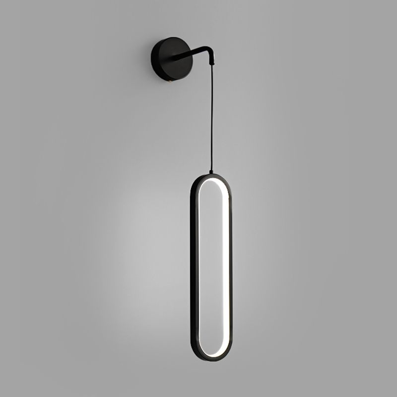 Oval Shade Metal Wall Sconce Modern 1 Light Wall Mount Lighting
