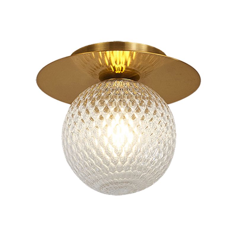 Clear/Light-Brown/Cream Orbit Ceiling Light Modern Glass 1 Light Kitchen Flushmount Ceiling Lamp
