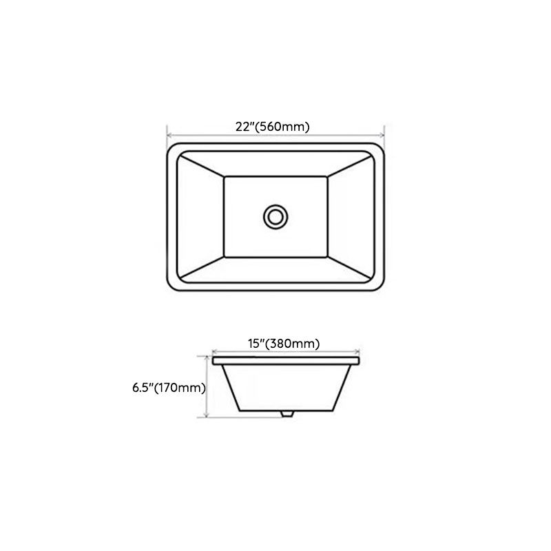 Rectangular Bathroom Sink Porcelain Modern Bathroom Sink(Not Included Faucets)