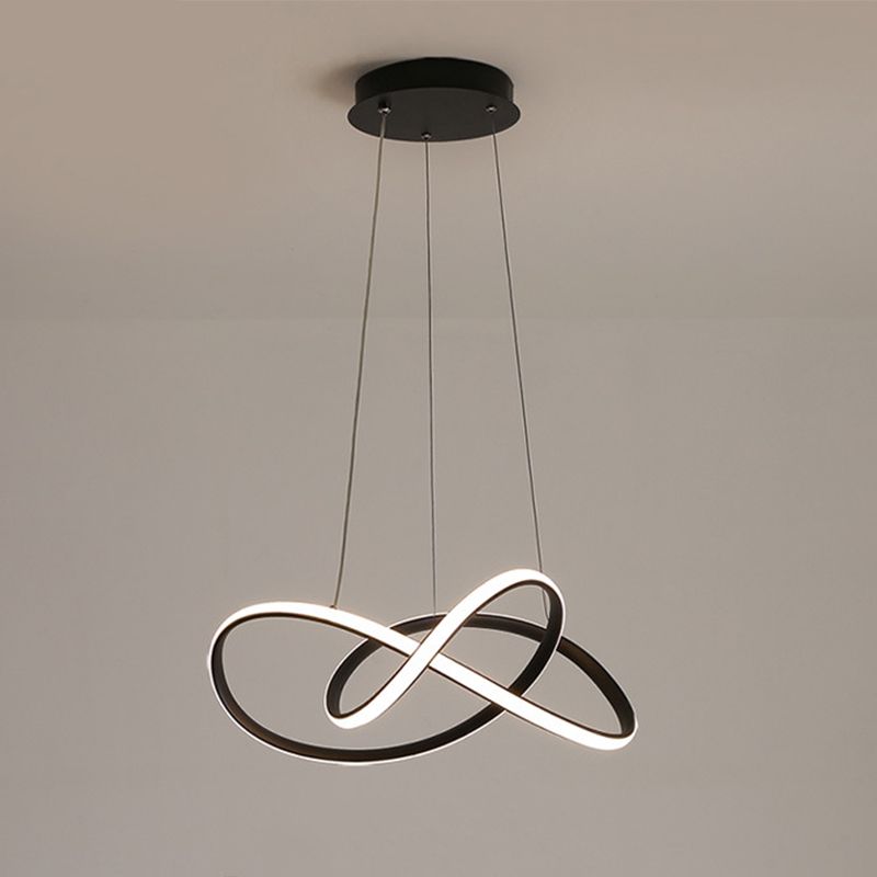Black Twisted LED Ceiling Lamp Modern Acrylic Lighting for Living Room Bedroom