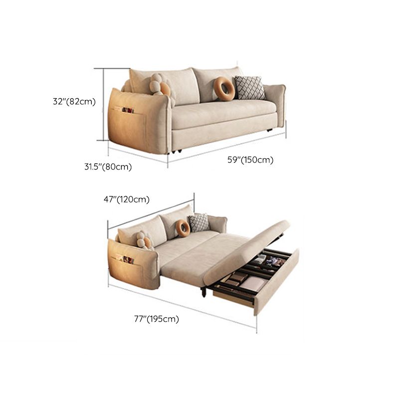 31" Wide Scandinavian Sofa Bed Pillow Included Folding Futon Sleeper Sofa