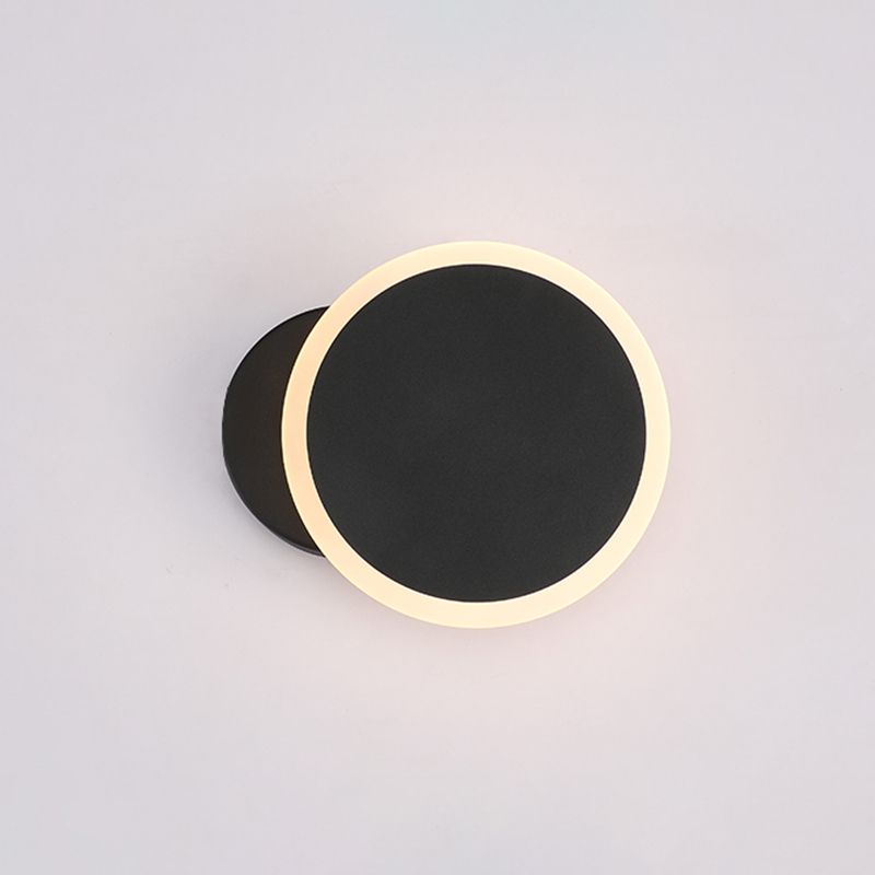 White/Black Round Wall Light Sconce Minimalist LED Acrylic Wall Mounted Lamp Fixture in Warm/White Light