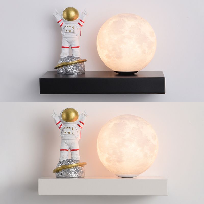 Modern Metal Wall Sconce Ball Shape Wall Light with PLA Shade for Bedroom