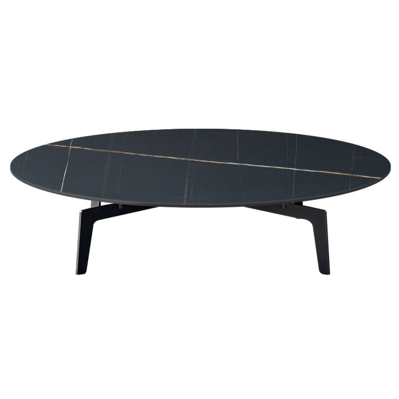 Glam Slate Coffee Cocktail Table Metal Black 4 Legs Cocktail Tabl