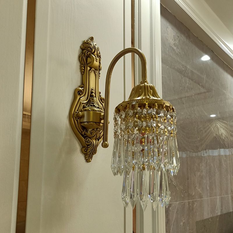 Luz de luz de pared de estilo tradicional Dropas de cristal luces aplastas para la sala de estar del dormitorio del hotel