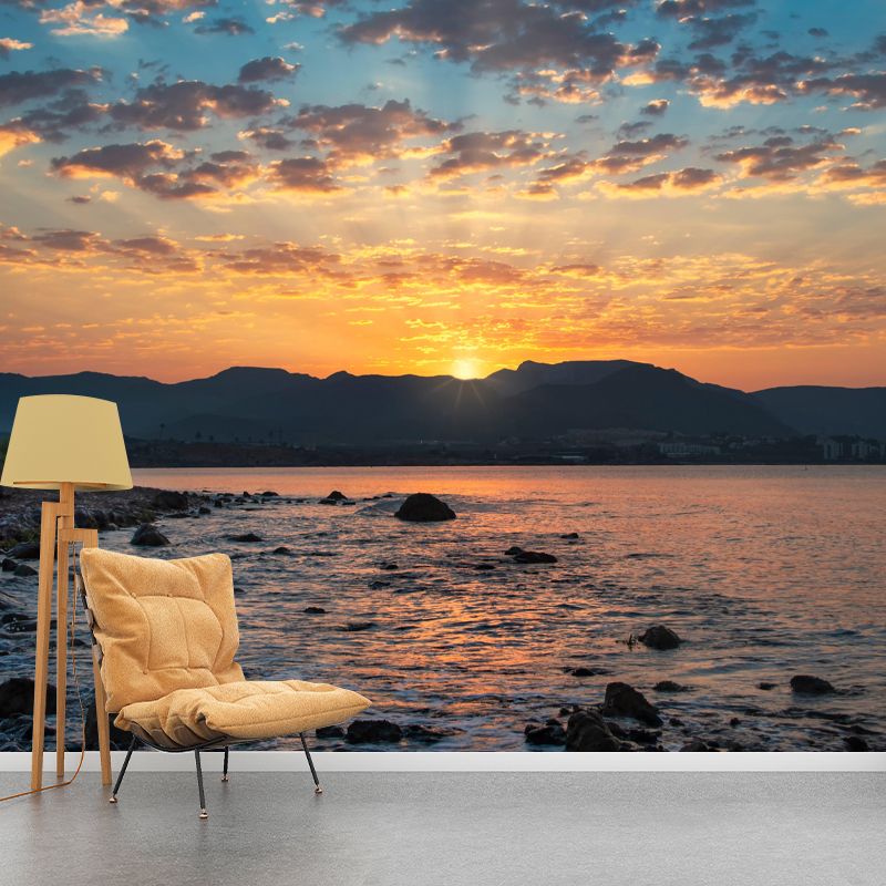 Beautiful Sea Mural Horizontal Photography Modernism Wall Decor for Living Room