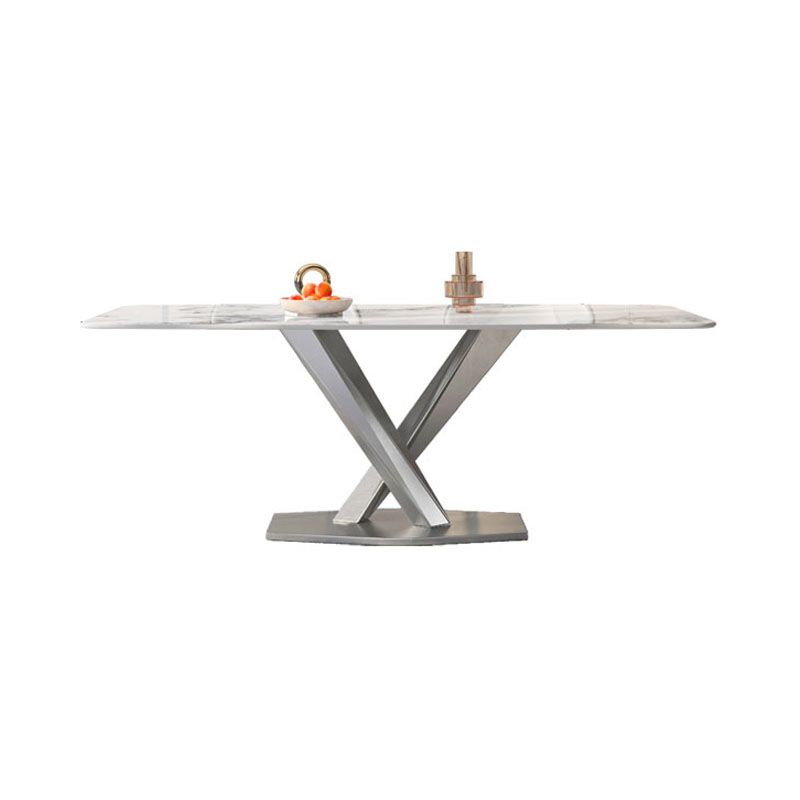 Sintered Stone Top Set 1/4/5/7 Pcs Rectangle Dining Table and Wingback Leather Chairs