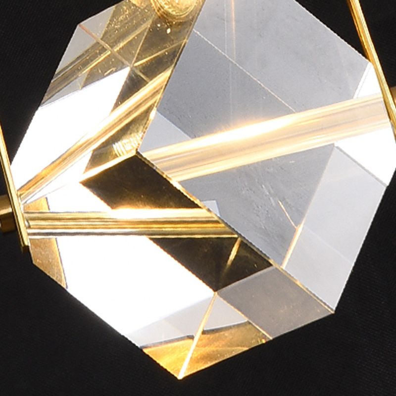 Modern Style Unique Shape Hanging Light Crystal 1 Light Hanging Lamp for Bedroom