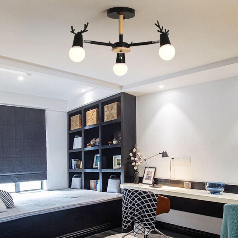 Luces de lámpara de araña de forma de asta de la lámpara de araña de madera moderna