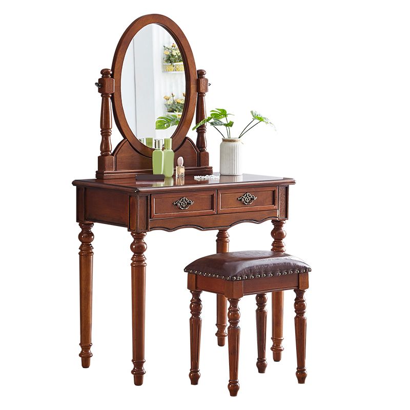 Traditional Vanity Dressing Table Set Solid Wood Make-up Vanity