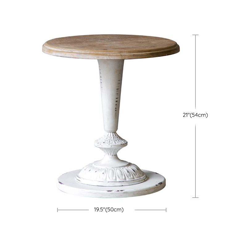 Wood and Metal Side End Snack Table Rustic Style Solid Wood End Table