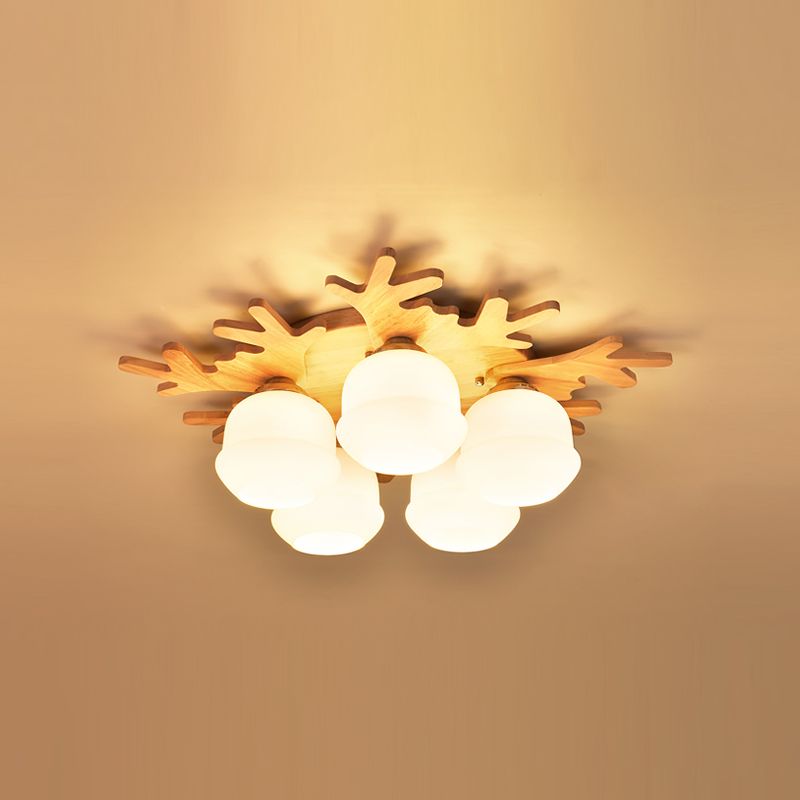 Minimalist Ball Shape Ceiling Light Fixture Glass Bedroom Ceiling Mount Lamp Fixture