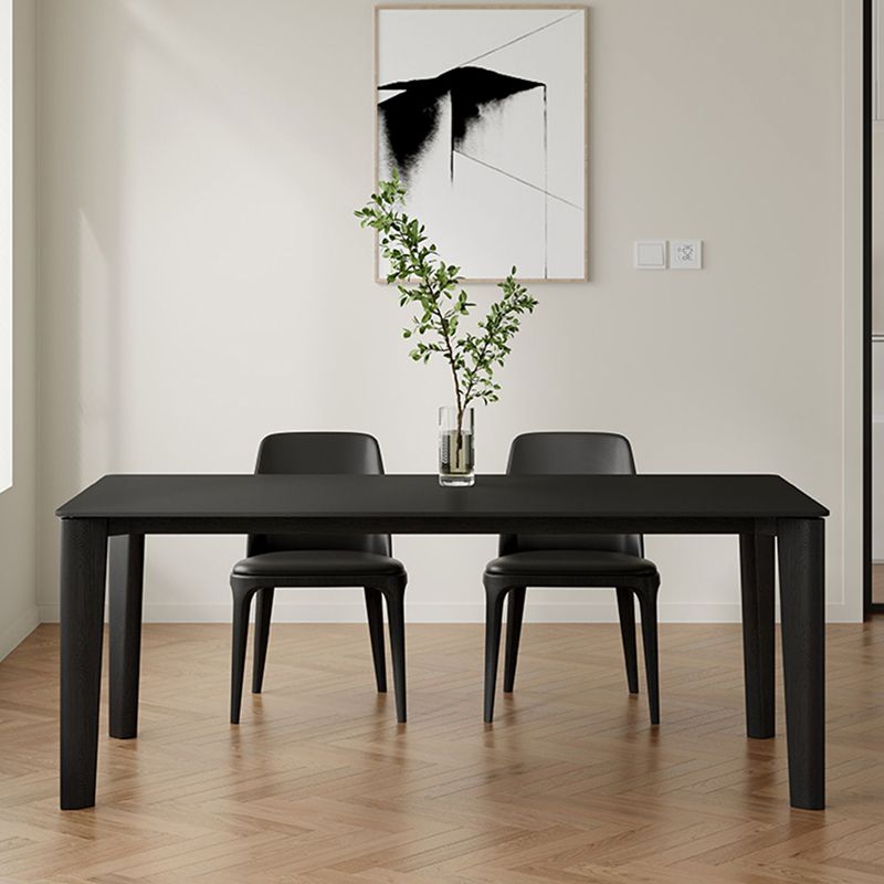 Top de piedra sinterizada Mesa negra moderna para la mesa de comedor rectangular de restaurantes con 4 patas