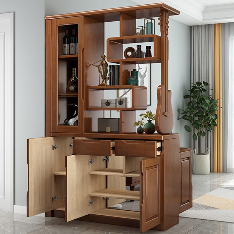 Solid Wood Cabinet 14.96" Wide Accent Cabinet with Drawers and Shelves