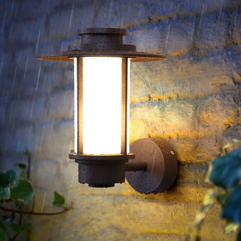 Industrial Style Outdoor Garden Wall Sconce Fixed Arm Waterproof Single Light Wall Lamp