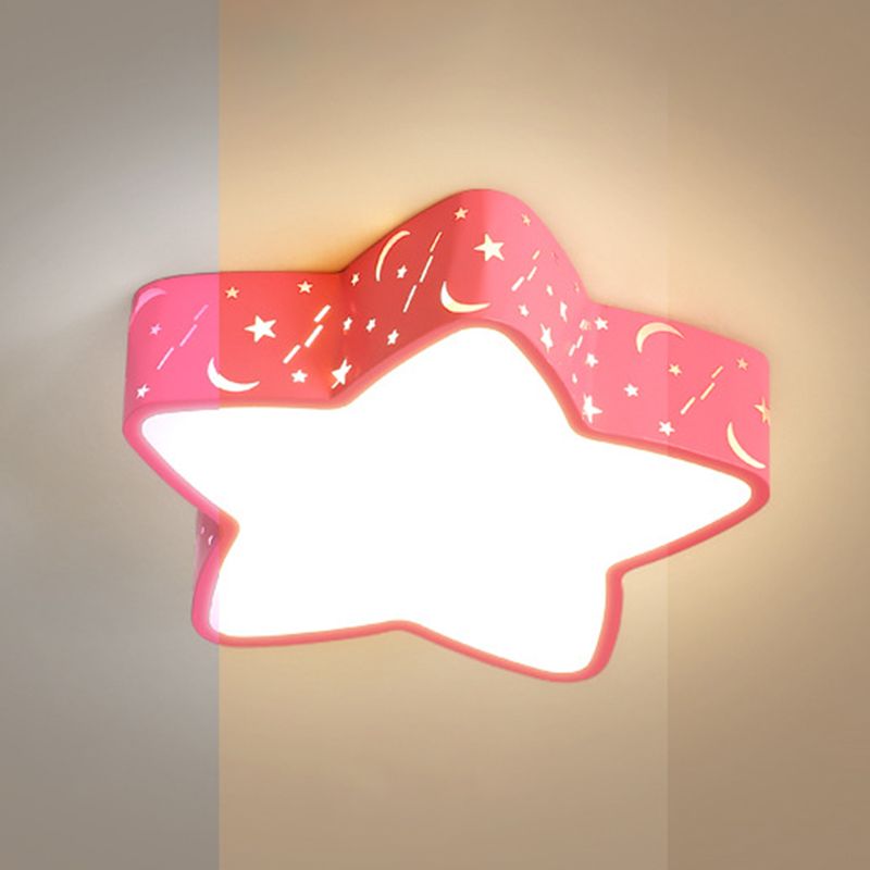 Star Flush Mount Ceiling Light Minimalism Metal LED Bedroom Flush Mounted Ceiling Light
