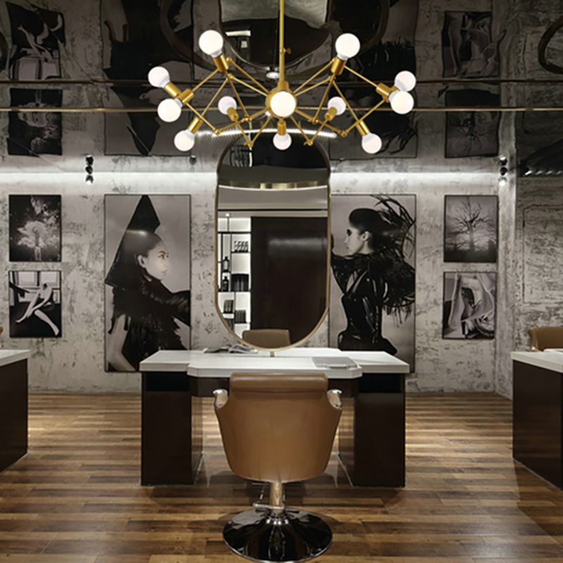 Luminaire en métal lustre lux de style loft araignées de vêtements de vêtements de plafond