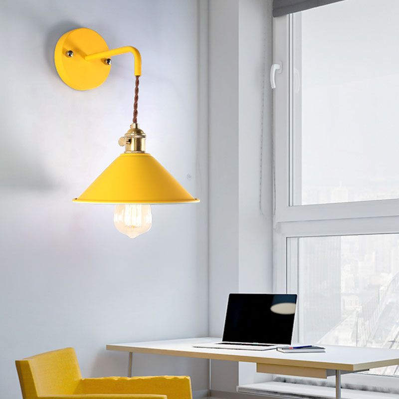Cone Wall Light Sponce Nordic Minimalist Style Metal 1 Light Sponces