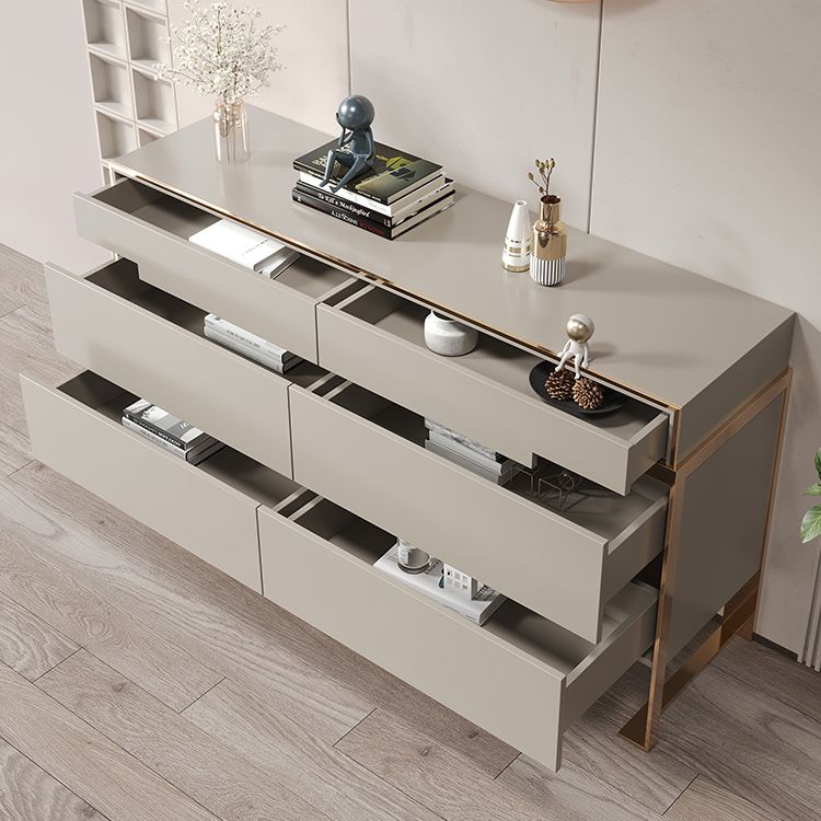 Glam Storage Chest Wooden Storage Chest Dresser with 6 Drawers