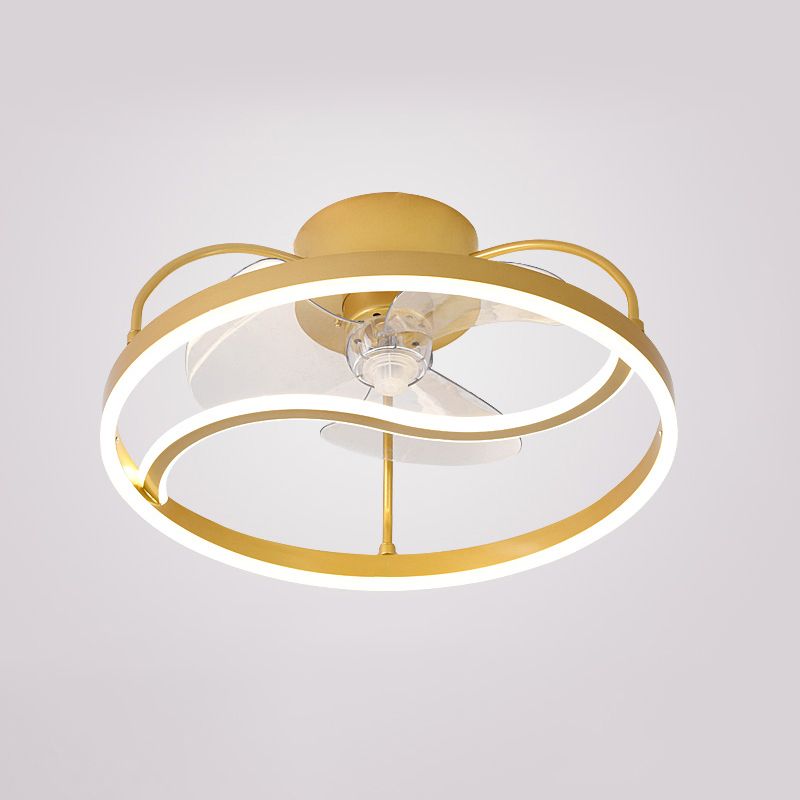 Minimalistische Halo -Ring -Form -Lüfterbeleuchtung Metall Schlafzimmer Halbblöcke Deckenleuchte