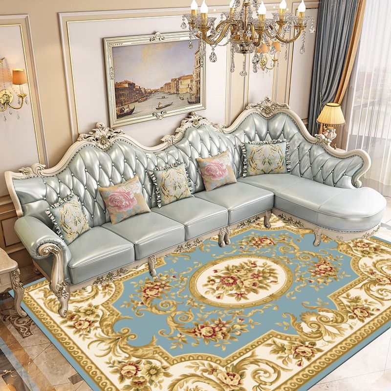 European Living Room Area Rug Modern Carpet Polyester Rug with Non-Slip Backing