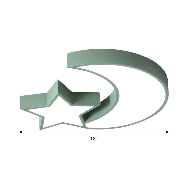 Plafonnier LED en métal acrylique avec étoile et lune, plafonnier mignon pour chambre d'enfant