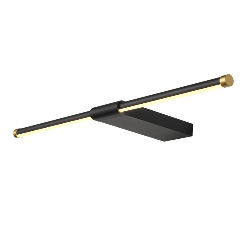 Metal linear Shade Mirror Wall Lights Modern 1 Head Wall Mount Fixture in White and Black