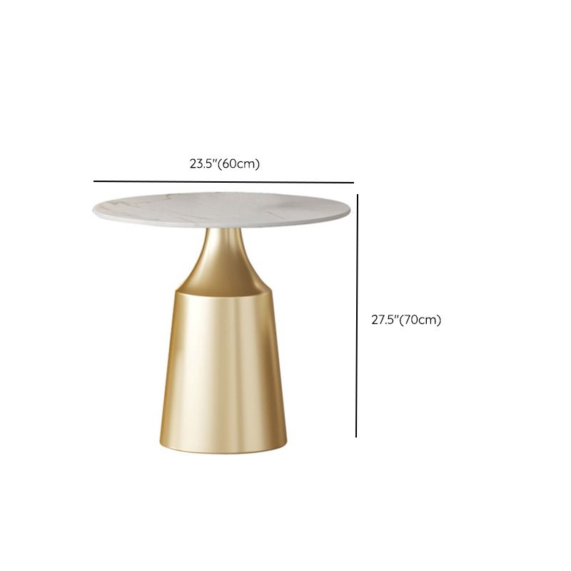 Modern Round Dining Table Glossy White Stone Top Table for Home