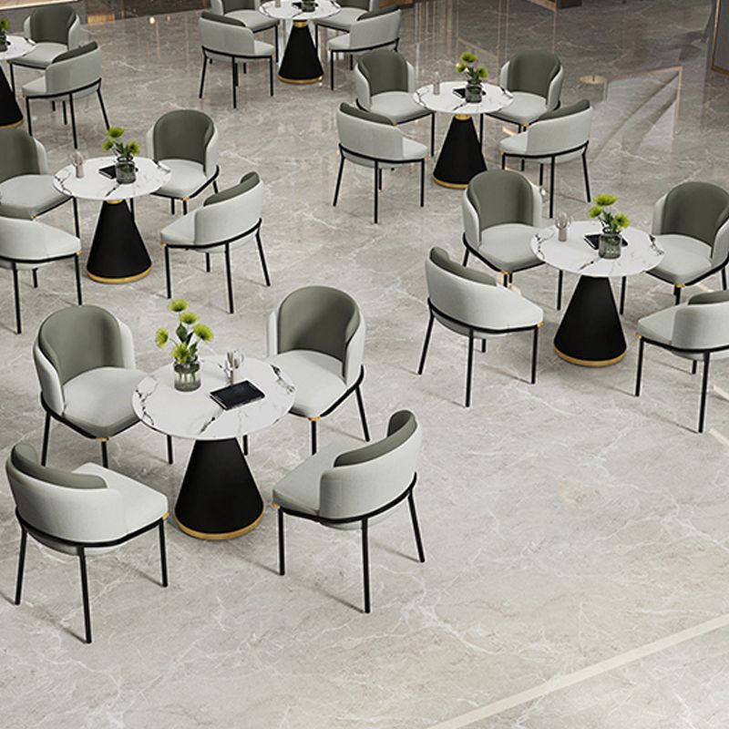 Glam Metal Dinette Table Sintered Stone Dining Table for Home Use
