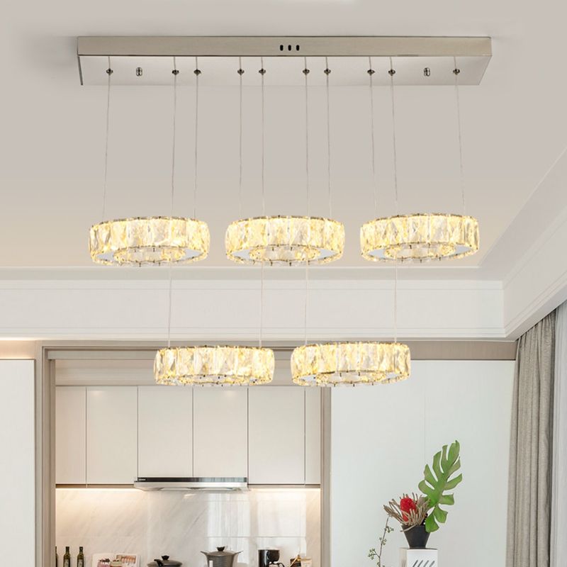 Contemporary Pendant Lights Circle Island Lighting Ideas Crystal for Kitchen Island